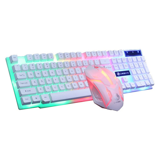 USB Wired PC Rainbow Keyboard Mouse