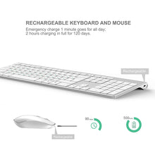 Load image into Gallery viewer, wireless keyboard ergonomic design rechargeable mouse
